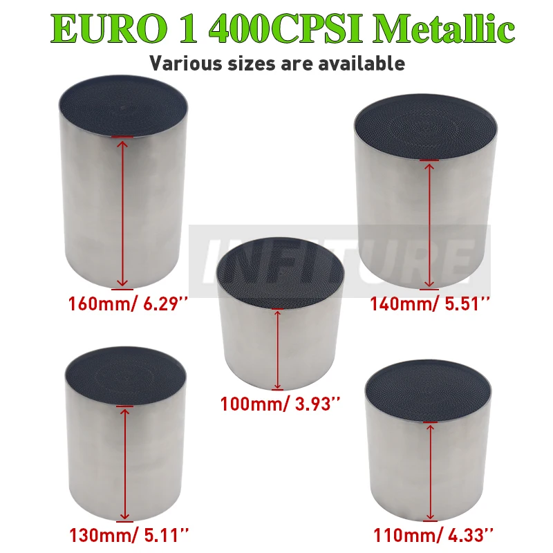 Universal EURO1 400 cpsi High Flow Metallic Catalyst Exhaust Filter Honycomb Catalytic Converter Exhaust Filter Car Exhaust Tube