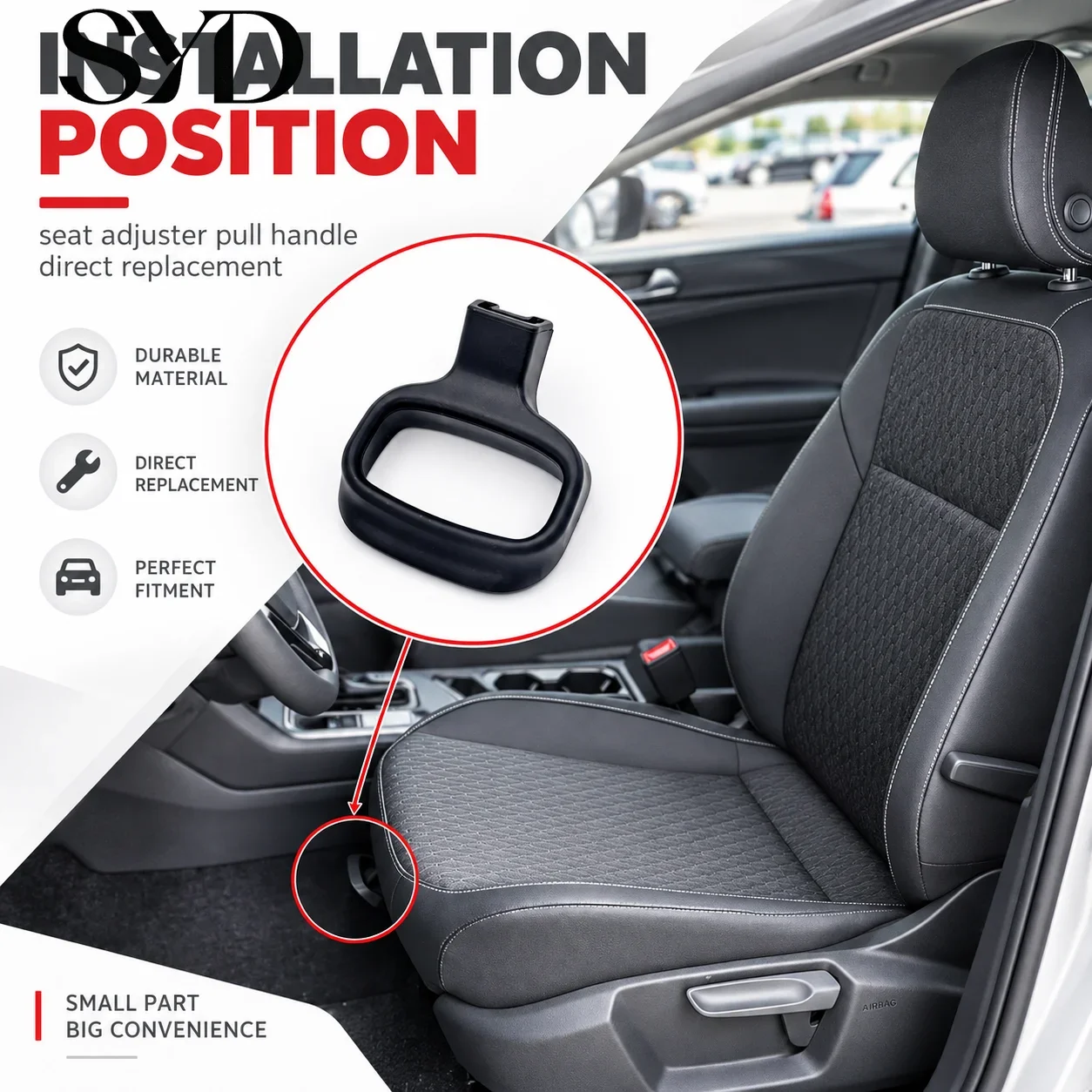 Auto Manual Seat Adjust Pull Handle Front Seat Adjustment Lever OE 510881253 Fit For VW Golf Jetta Beetle Tiguan Sagitar Touran