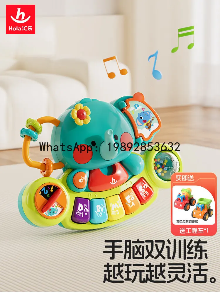 Campana de Mano con Forma de Elefante, Piano de Dedos, Juguete para Bebés, Educación Temprana, Música Educativa, Teclado Electrónico, Juguete para Bebés