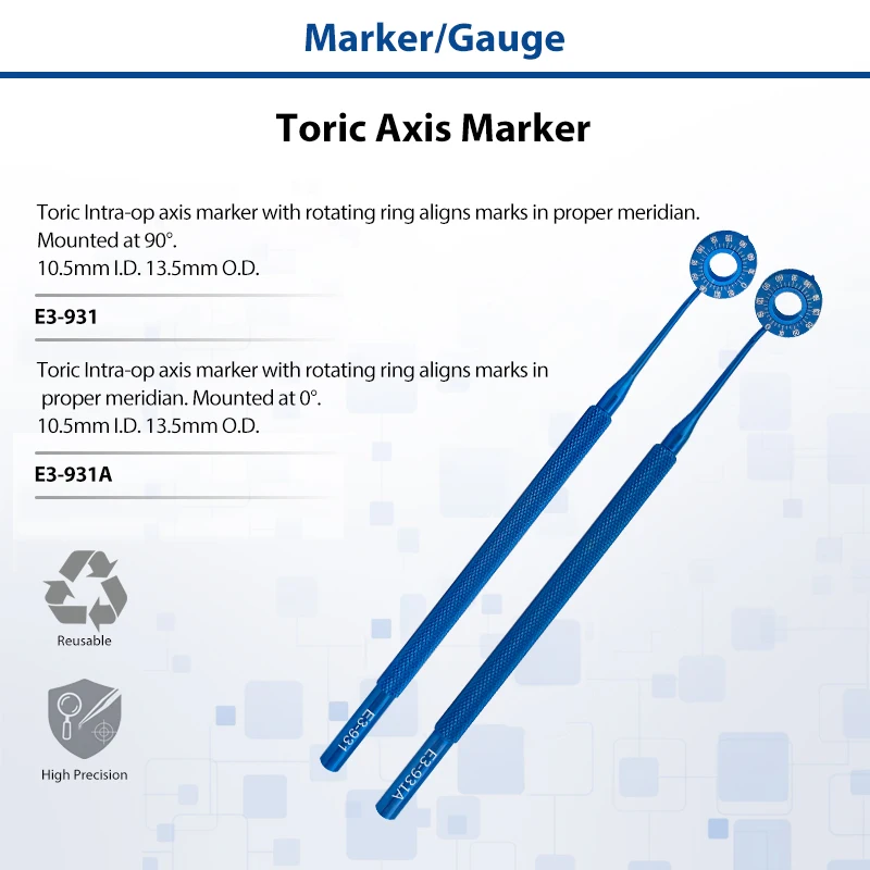 Toric Axis Marker 0‑180 Degree Scale Stainless Steel Ophthalmic Corneal Marker for Toric IOL Astigmatism Cataract Surgery