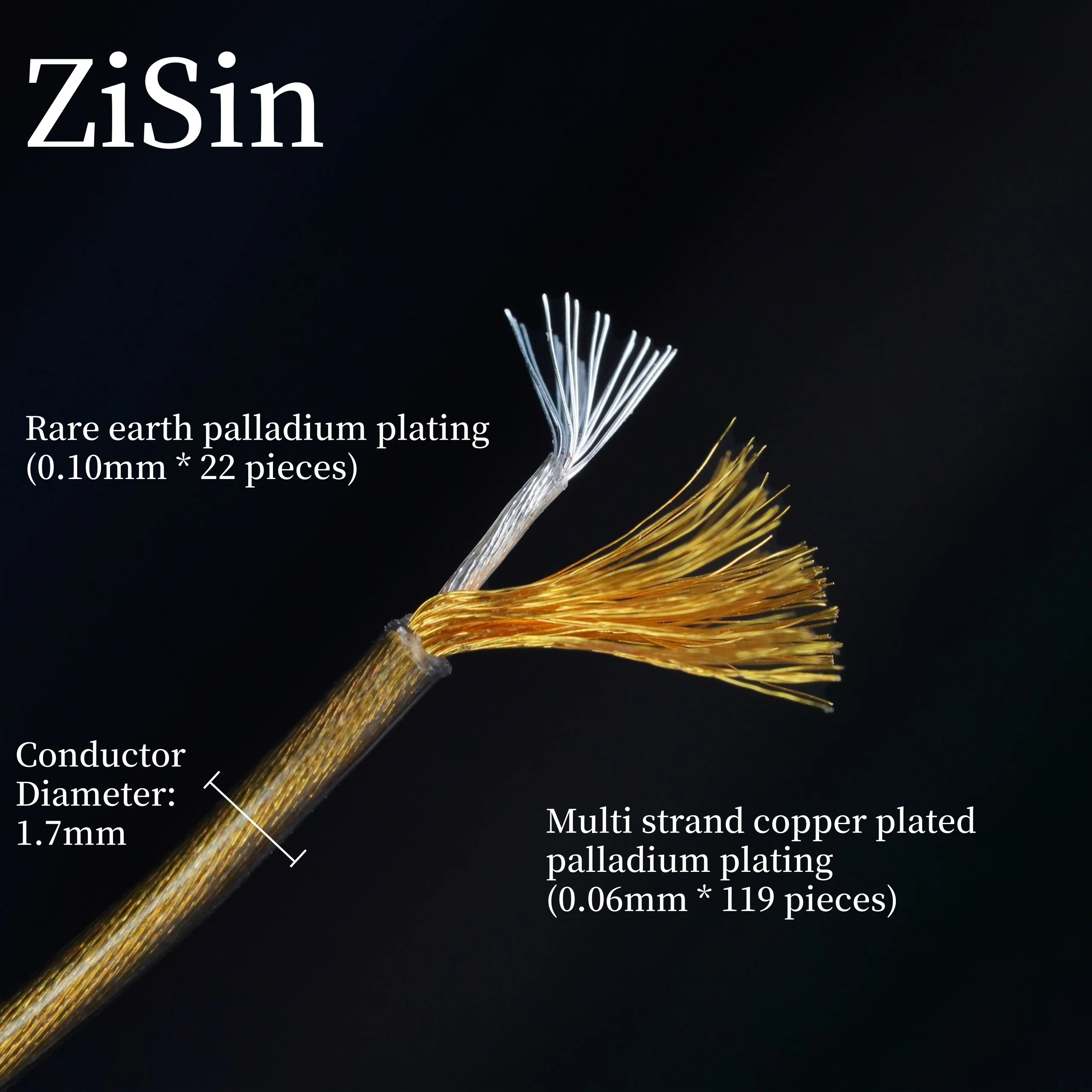 

Одножильный аудиокабель ZiSin для обновления уровня лихорадки, основание аудиокабеля диаметром 1,7 мм, повышает ясность и стабильность передачи аудиосигнала