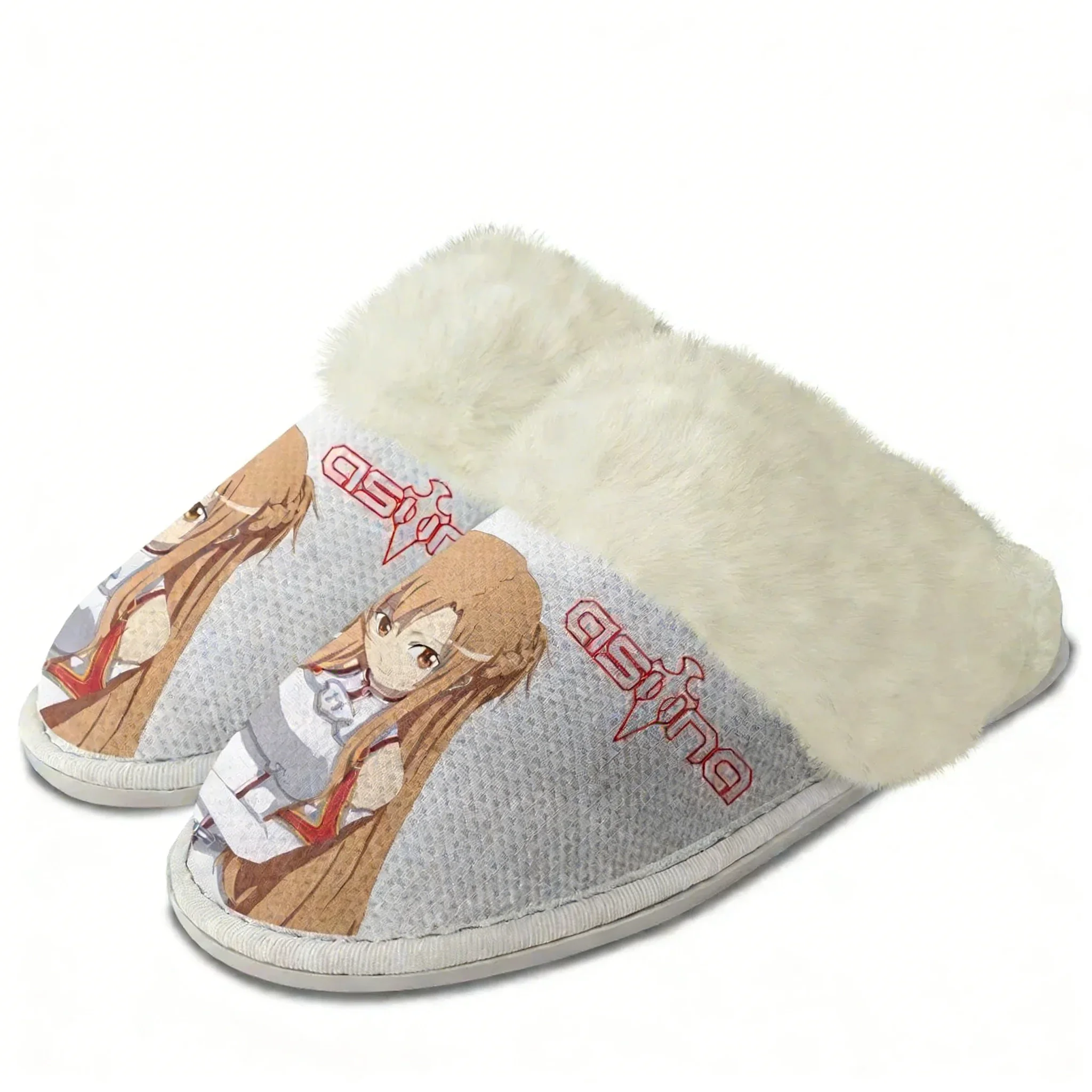 Sword Art Online Asuna Plush Slippers Keep Warm Shoes Mens Womens Home Cotton Bedroom Customized Thermal Lightweight Slipper DIY