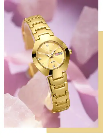 Swiss Brand POSHI Women Watch Stainless Steel Simple Waterproof Luminous with Date Week Quartz Watches Elegant Bracelet for Gift