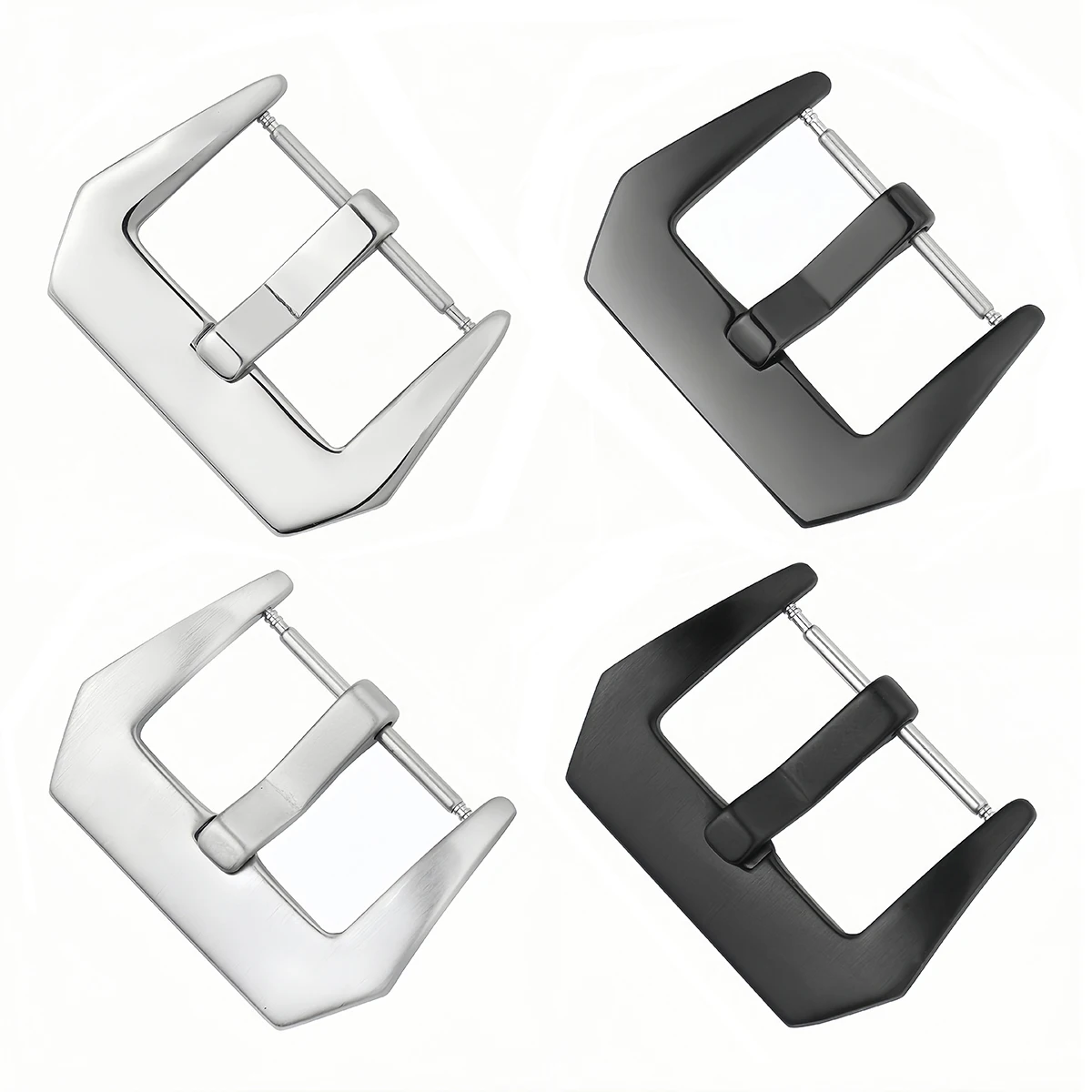 Stainless Steel Watch Buckle Watchbands Button Pin Clasp for Watch Band Replacement Buckle 16/18/20/22/24/26mm Watch Accessories