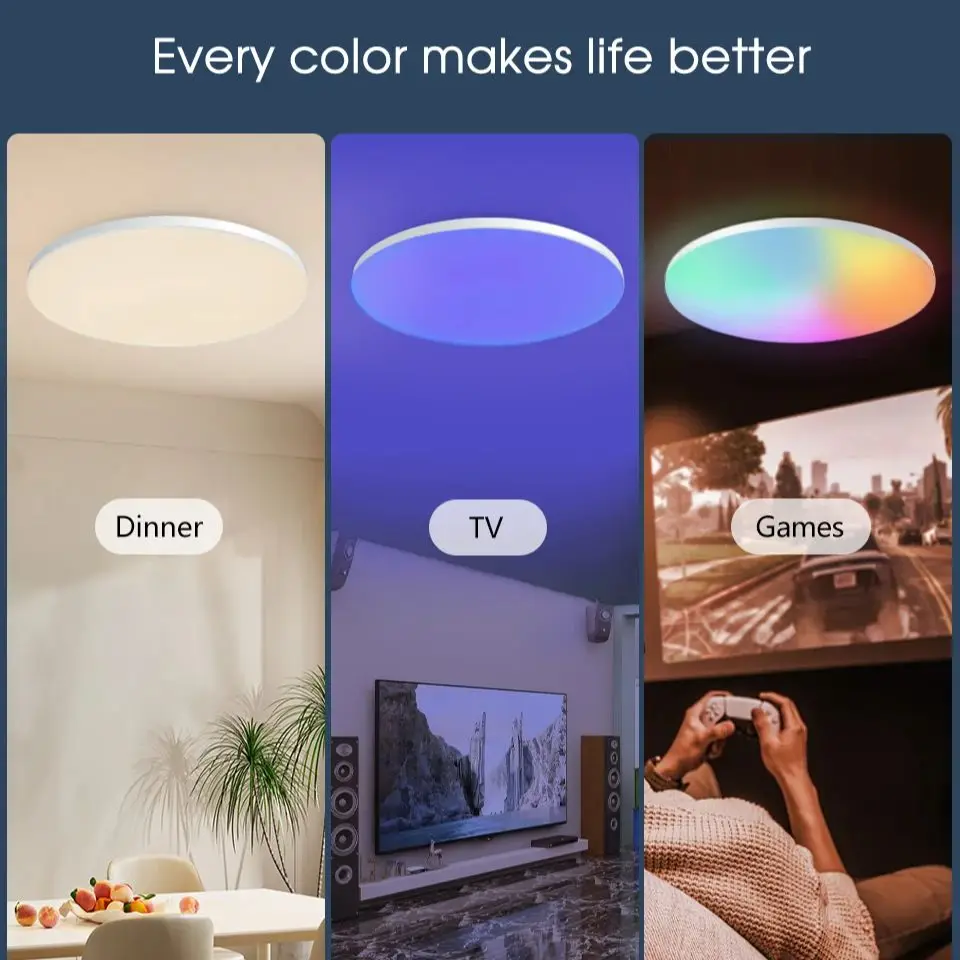 Modern Smart RGB Ceiling Lamp LED Light 220V APP Remote Control Home Decor Chandelier Pendant Light Bedroom Living Room Kitchen