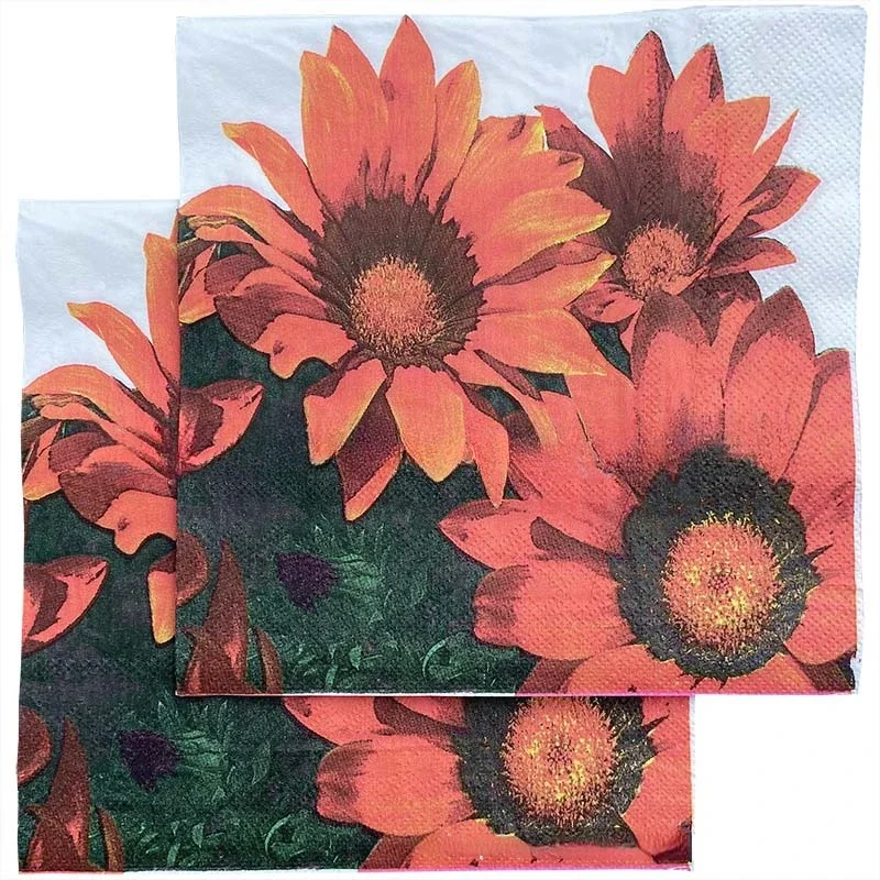 Serviette Double Tournesol, Mouchoir en Papier, ixde Poulet, Décorations de Gand, 2 Plis, 33x33cm, 10 Pcs, 20Pcs, Pac