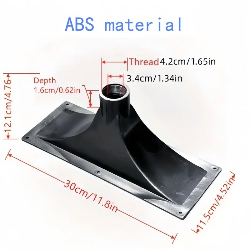 2 Pieces of 300×115mm Rectangular Abs Speaker Horns, Rectangular Speaker Horns, Stage Speaker Horns, Professional Audio Horns, 12inch Box High-Pitched Horns, 15inch Box High-Pitched Horns, Replacement Horns for Engineering Speakers, Audio DIY Modification Parts