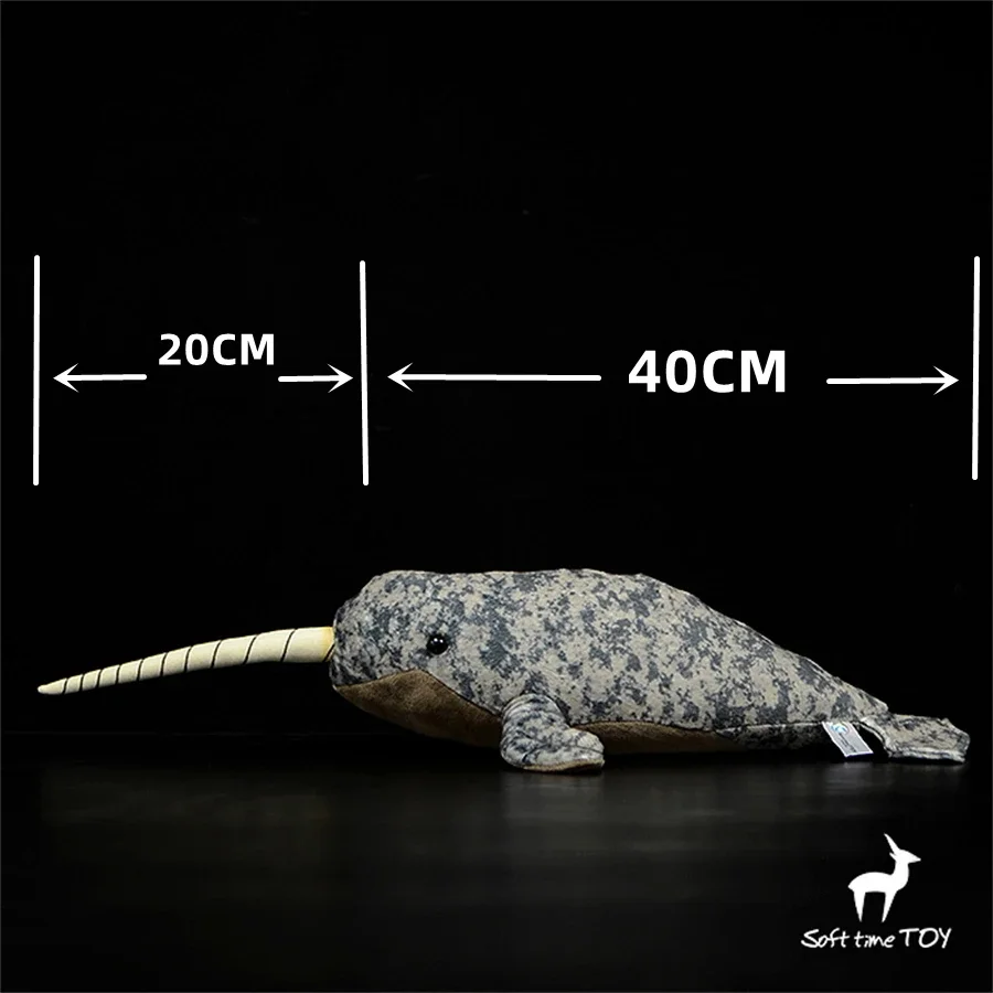 Narwhal Plush Toy High Fidelity Narwhale Plushie Whale Peluche Lifelike Stuffed Animals Simulation Doll Kawai Toy Gifts For Kids