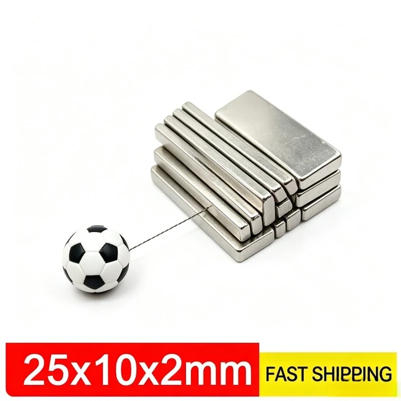 25x10x2mm N35 Thin Square Neodymium Magnet NdFeB Strong Magnet for Fridge Handmade Hobby Assembly Engineering Fixing 25*10*2mm