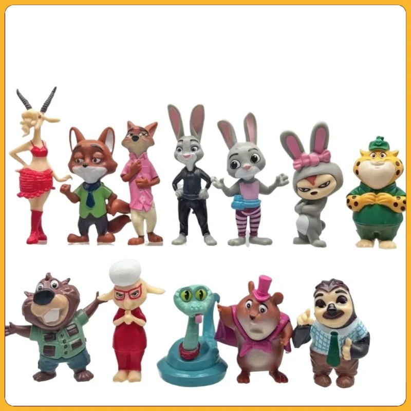 

Zootopia 2 12pcs Action Figure Set Judy Rabbit Nick Fox Anime Series Toy Collection Christmas Gifts for Fans