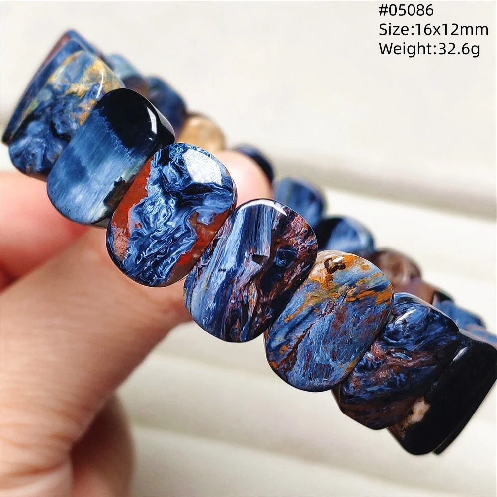 Natural Blue Pietersite Bracelet Chatoyant Bangle Rectangle Namibia Red Fire Yellow Pietersite Healing Cat Eye Women Men AAAAAA