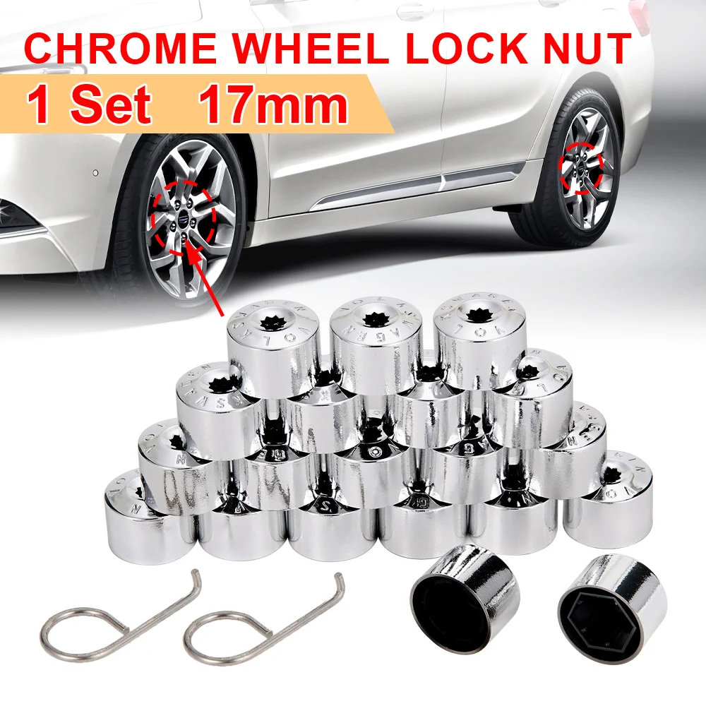 1 Set 17mm Chrome Wheel Lock Nut Aluminum Alloy Wheel Hub Find Nut Big Bolt Cover Suitable For Volkswagen/Golf/Passat/Polo Cover