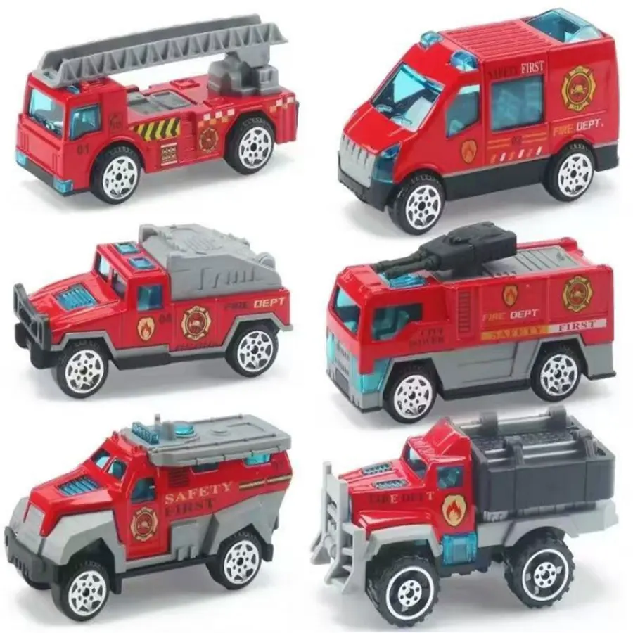 

Мини-компактная модель пожарной машины, изысканный автомобильный набор из сплава, серия настольных коллекционных украшений, детские праздничные игрушки, подарки