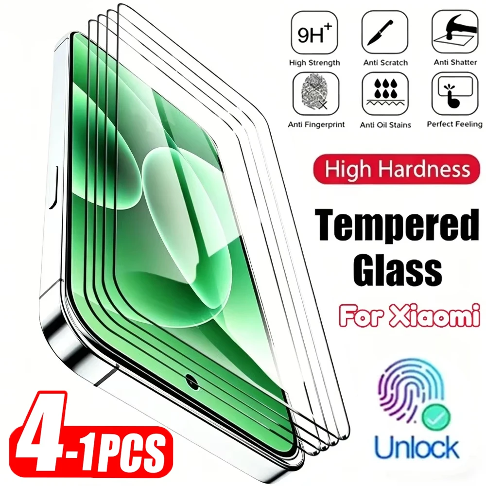 

1-4PCS 9D HD Fingerprint Unlock Screen Protector Cover For Xiaomi 17 Pro Max Tempered Glass Full Cover For Xiaomi 17 Pro 17 15