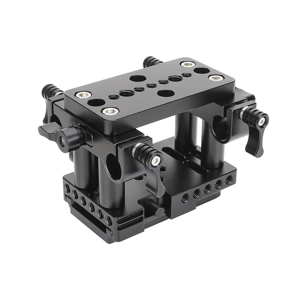 KIMRIG Manfrotto Quick Release Plate Longer Version Base QR Plate With 2PCS 15mm Dual Rod Clamps For Dslr Universal Cameras