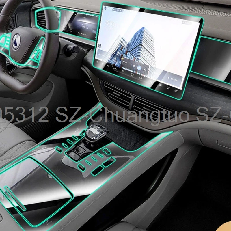 

Защитная пленка из ТПУ для DENZA D9 2024 2025, салон автомобиля, центральная консоль, медиа-приборная панель, навигация, аксессуары против царапин