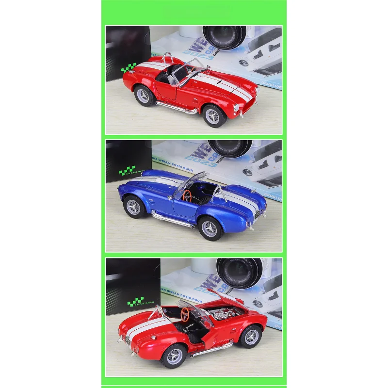 

WELLY Новая модель автомобиля Shelby 1965 Cobra Shelby 427 S-C в масштабе 1:24, имитация из сплава, игрушка для самостоятельной сборки, украшение ручной работы, подарок