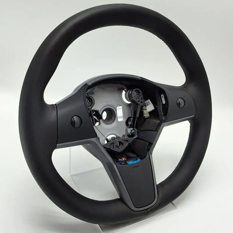 Car Heated Steering Wheel Fit For Tesla Model 3 Model Y 2017 2018 2019 2020 2021 2022 2023 Driver PU Leather Steering Wheel Aluminum Alloy Frame OE 1490214-00-B 1490214 with Heated