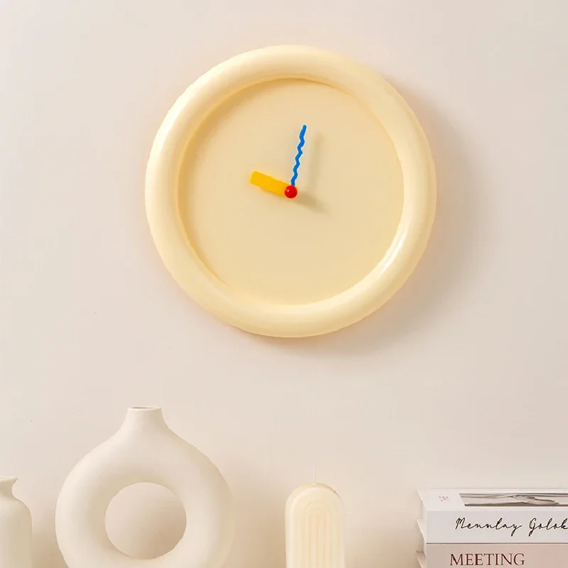 30CM Round Clock Home Wall Table Decoration Desktop Mute Wall Clock Can Be Vertical Clock Living Room Decoration Accessories