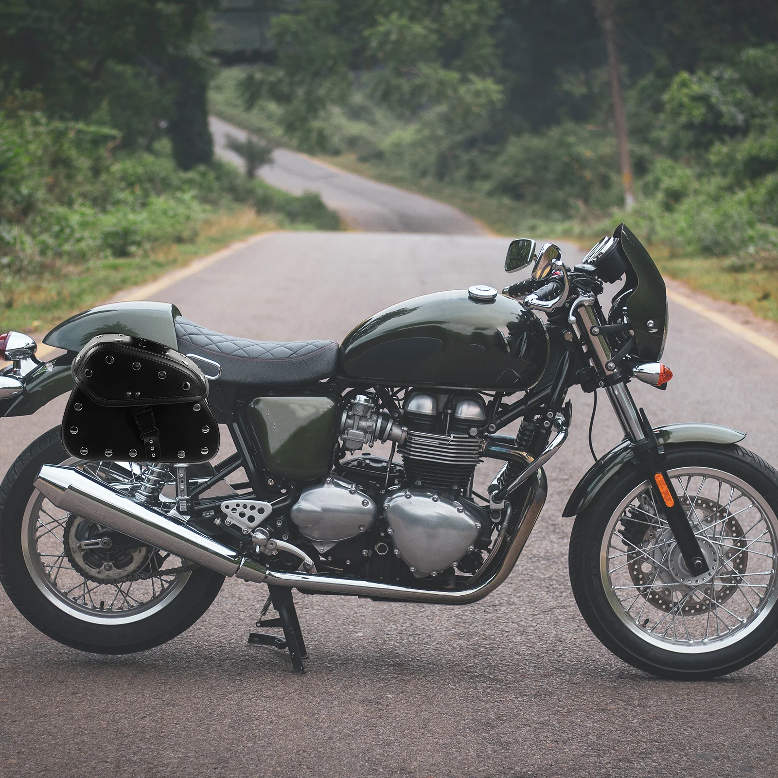 

2Pcs Motorcycle Saddle Bags Faux PU Side Bags for Storage Tools Phone Accessories Motorcycle Travel Luggage Bag