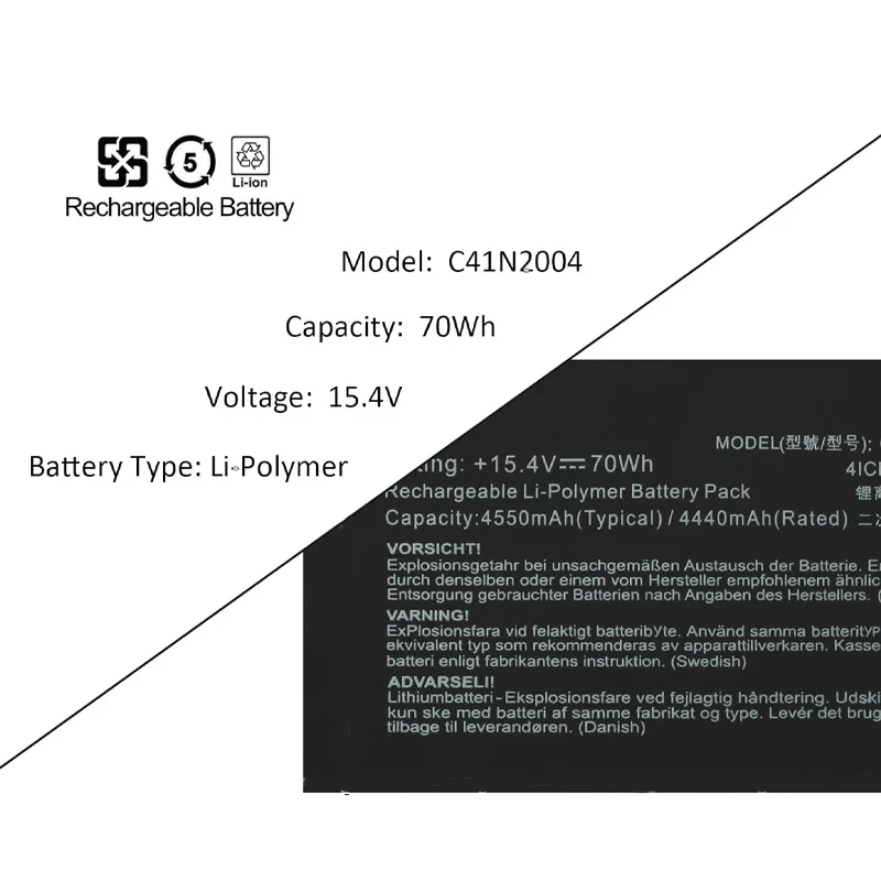 C41N2004 15.4V 70Wh Laptop Battery Replacement for Asus ZenBook Duo 14 UX482E UX482EA UX482EAR UX482EG UX482EGR UX482EA-HY006T
