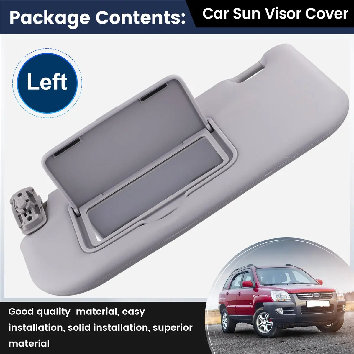 Super Sale Car Front Left Side Sun Visor Cover for Kia Sportage 2005-2010 Sunshade Make-Up Mirror Sun Shield