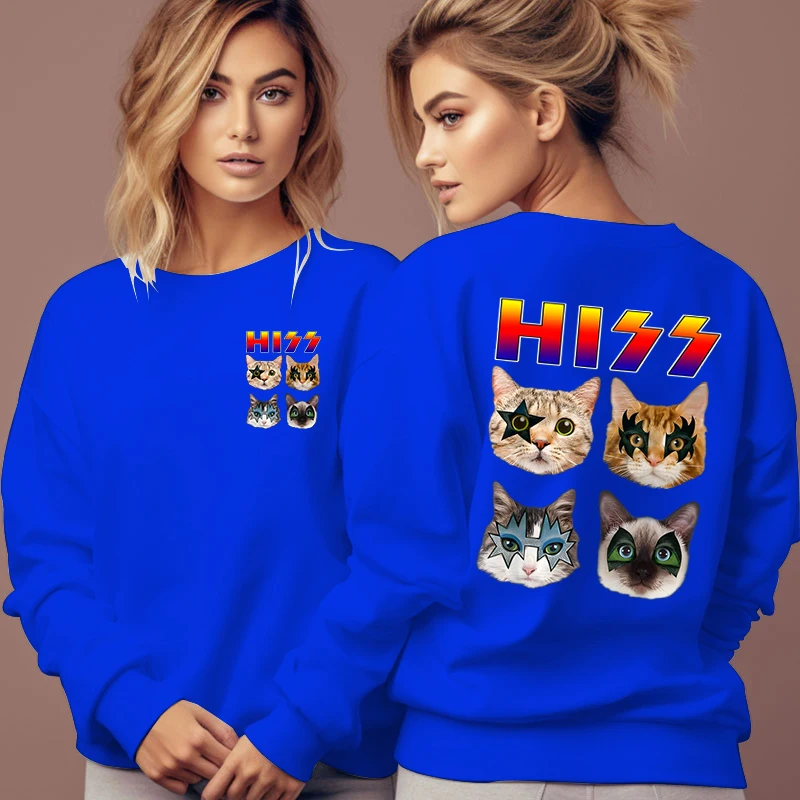 Funny Cats Sweatshirt Kittens Rock Rockin Pun Essential Hoodies Harajuku Fashion Long Sleeve Pullover Women Hoodless Sweatshirts