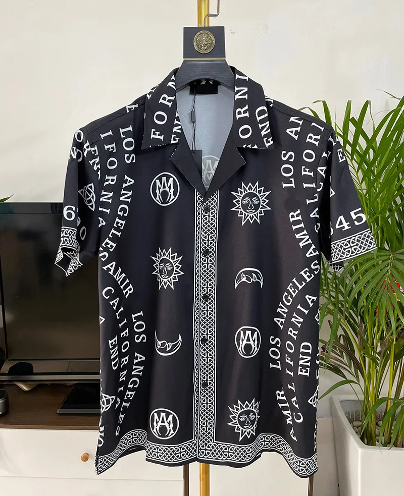 Men\'s Summer Southern Shirts Printed Social Shirt Clothing Clothes Print Luxury Full Man Vintage Short Sleeve Hawaiian Casual