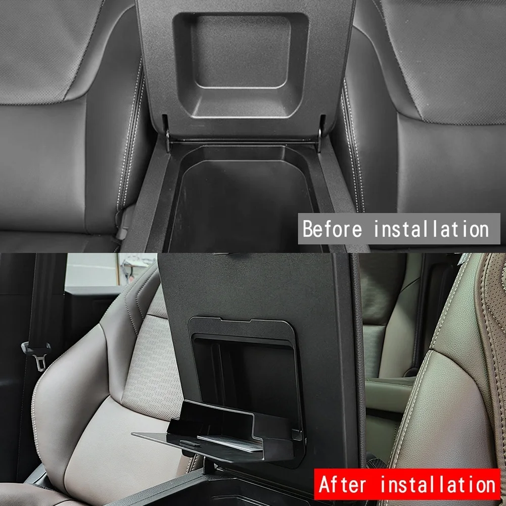 Anti-Scratch Cover Matte Black Center Console Storage Discreet Item Storage Magnetic Closure Matte Texture Finish