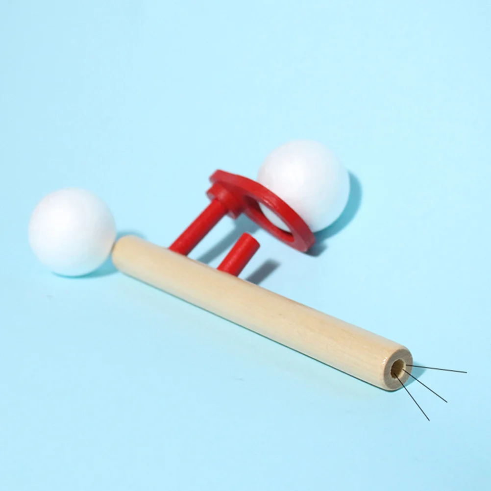 4 Pcs Fun Educational Games Blowpipe Toy Children's Toys Kids Floating Ball Wooden for