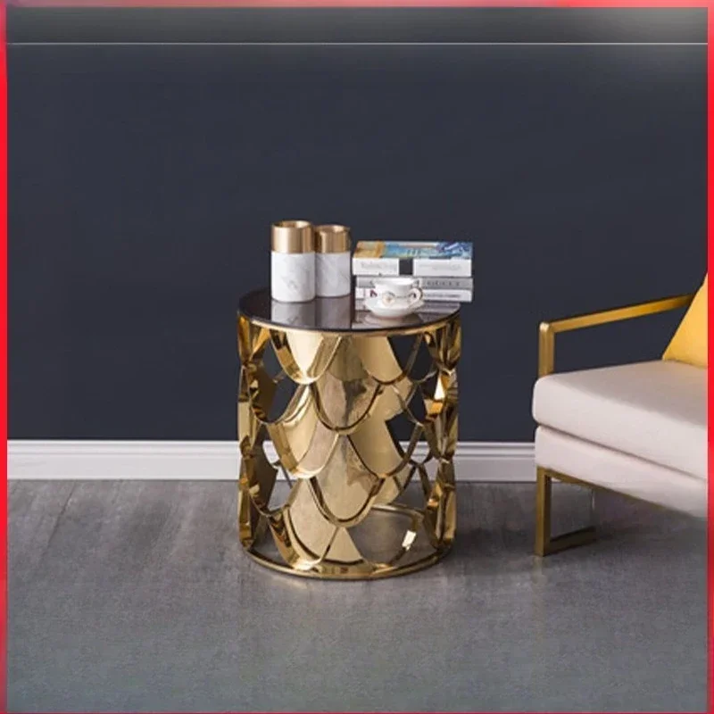 light luxury rock slab edge table, household small apartment corner table, sofa small coffee table