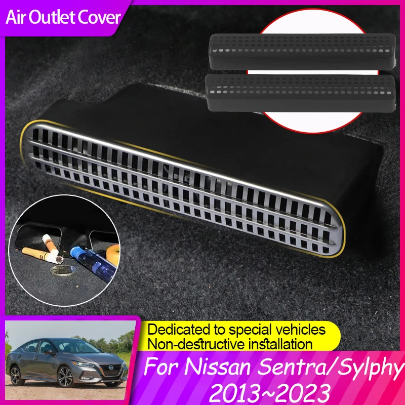 Car Air Vent Covers for Nissan Sentra Sylphy B17 B18 2013~2023 Accessories Rear Seat Conditioner Outlet Anti-Dust 2015 2019 2020