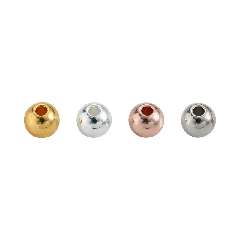 Gold Plated Ball Crimp End Beads High Hardness 100Pcs Polished for DIY Jewelry Repair Bracelet Making Art Crafts