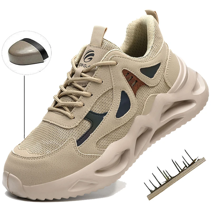 

Защитная обувь, мужская рабочая обувь с защитой от ударов и проколов, модная мужская спортивная обувь, защитные ботинки, мужские рабочие ботинки со стальным носком