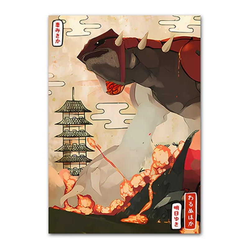 Anime Pokemon Canvas Painting Bulbasaur Charmander Squirtle Poster and Print Watercolor Wall Art Picture Home Decor Kids Gifts