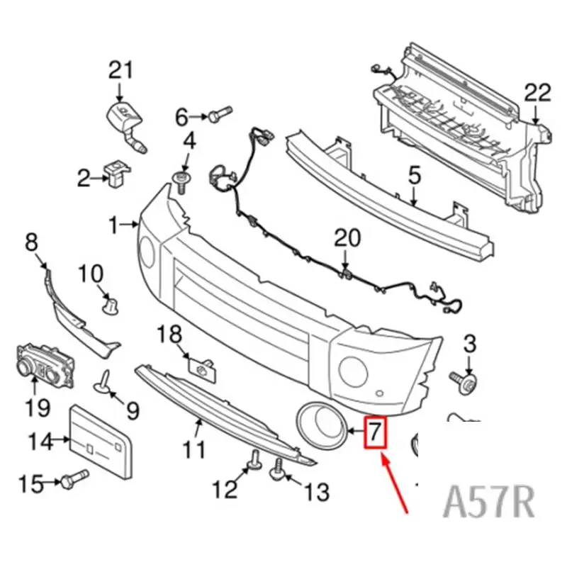 

7R-для Land Rover LR4 Discovery 4 2014-2016 передний бампер автомобиля, противотуманная фара, крышка рамы LR051335 LR051337