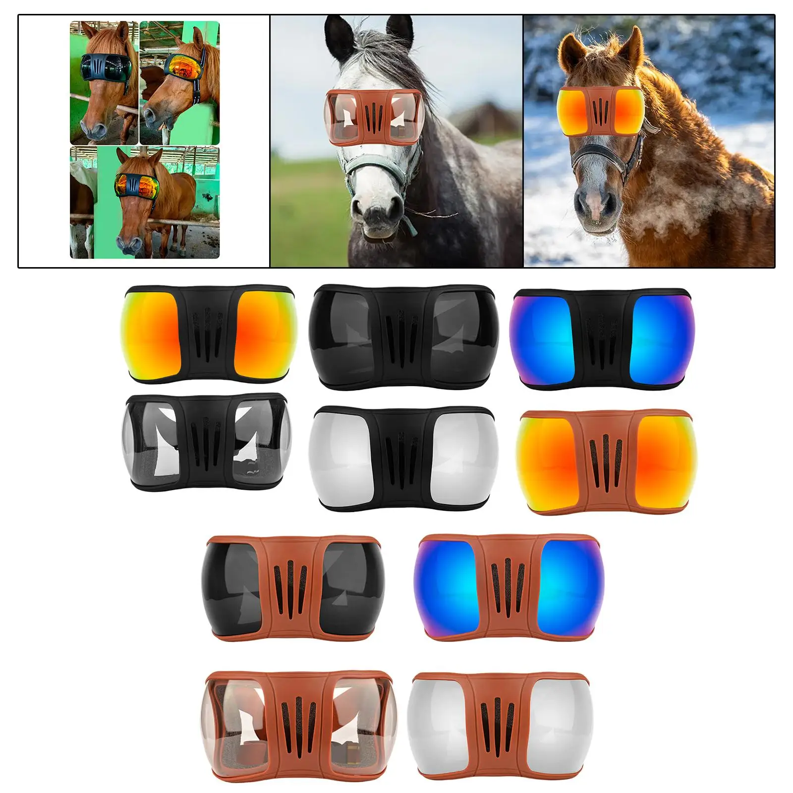 

Equestrian Goggles Adjustable Strap Portable Horse Racing Goggles Horse Riding Goggles for Jumping Outdoor Game Endurance Riding