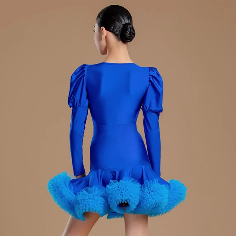 

Детский боди для девочек и шифоновые большие юбки, костюм для выступлений, одежда для латинских танцев, тренировочный профессиональный костюм, платье для бальных танцев