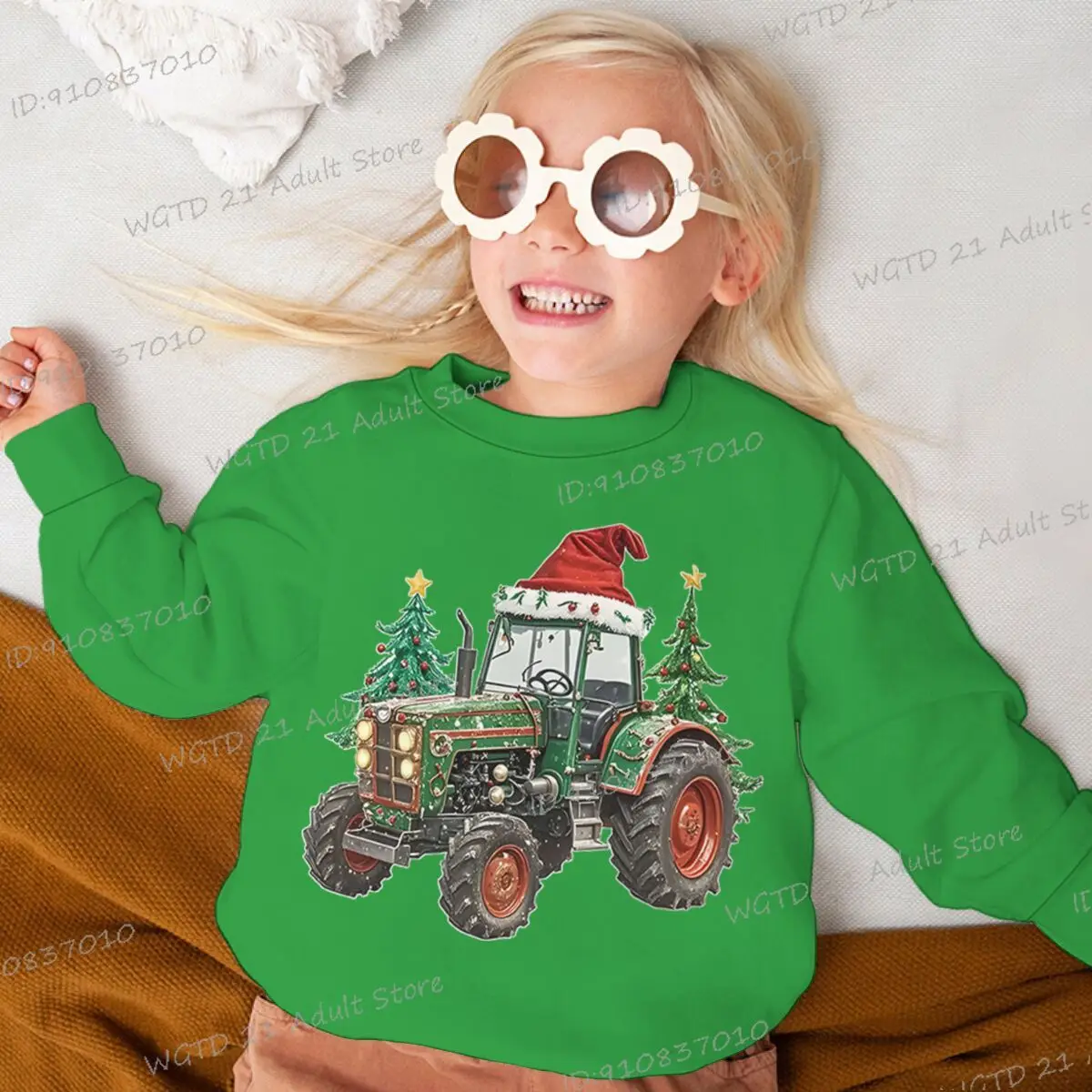 

Fun Excavator Graphic Christmas Sweatshirt Fashion Car Truck Sportswear for Boys Girls Xmas Clothing Crewneck Christmas Pullover