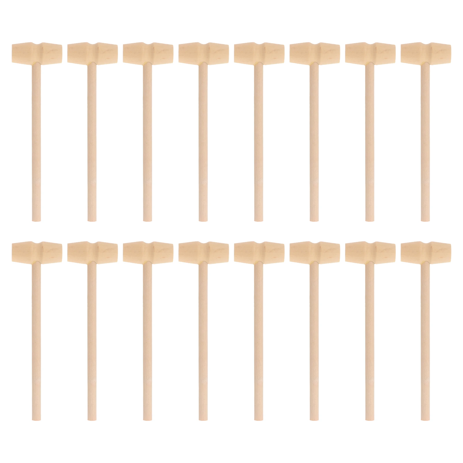 

20 Pcs Wood Hammer Toy Durable Safe Mini Mallet DIY Gavel Bamboo Baby Hand Eye Coordination Muscle Development Fun