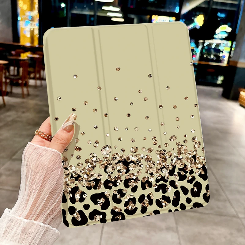 Keep smile Golden leopard TABLET CASE FOR iPad pro 10/11-Inch 2020/6th/7th /8th /Air 3rd/Air 4th/9th gen/Air 5th Gen 2022/Air 11