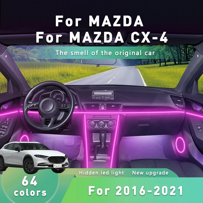 

For MAZDA CX-4 For 2021 Premium Quality LED Strip Durable Stylish Car Interior Upgrade App Controlled Car Interior Light Strips