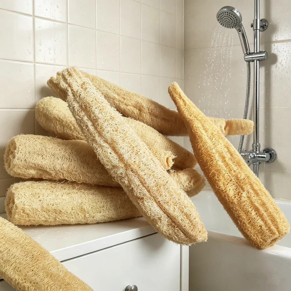 Whole Natural and eco-friendly Cleaning Loofah Sponge Scrubber For Kitchen Bathroom Bath Shower Pot Bowl Sponge Scrubber Spa