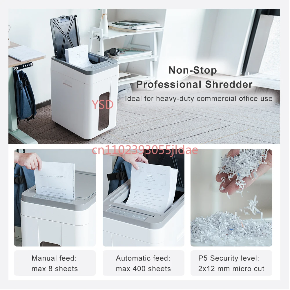 

50L Auto Feed Paper Shredder - 400 Sheet P5 Micro Cut Heavy Duty Shredder for Home Office Industrial Commercial