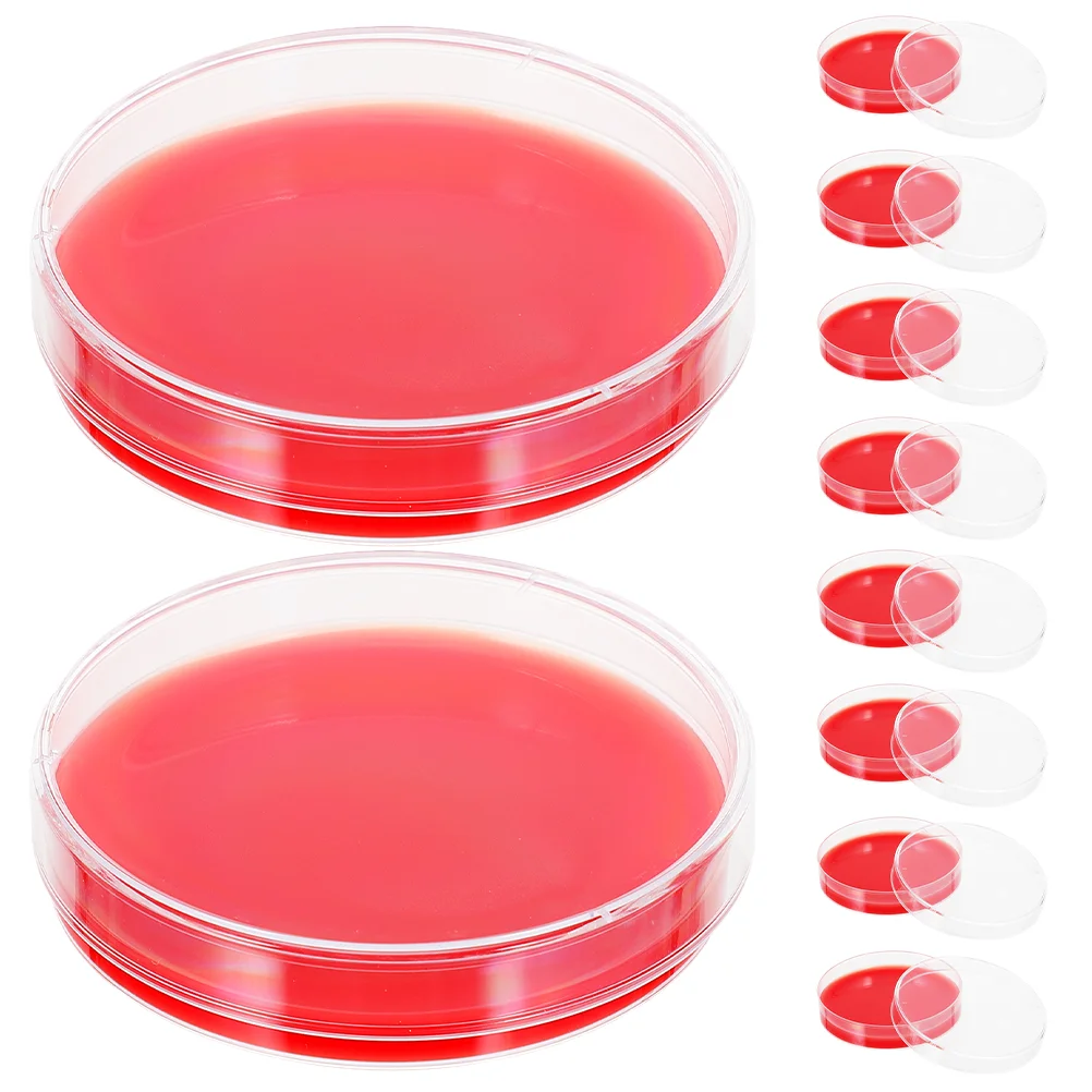 10 Pcs Blood Agar Plate Plates Petri Dishes with Lids Labs Culture Medium Mushroom Growth