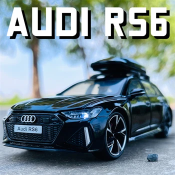 1/32 Audis RS6 Avant 합금 스테이션 왜건 자동차 모델 다이캐스트 금속 스포츠카 모델 시뮬레이션 소리와 빛 어린이 장난감 선물