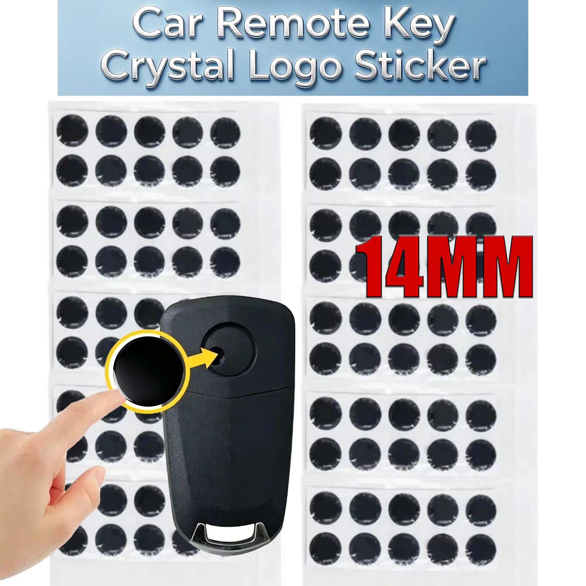 

14mm Crystal Car Remote Key Sticker Auto Emblem DIY Epoxy Sticker for VVDI KD Remote Key Logo Sticker for Honda for BMW for Ford