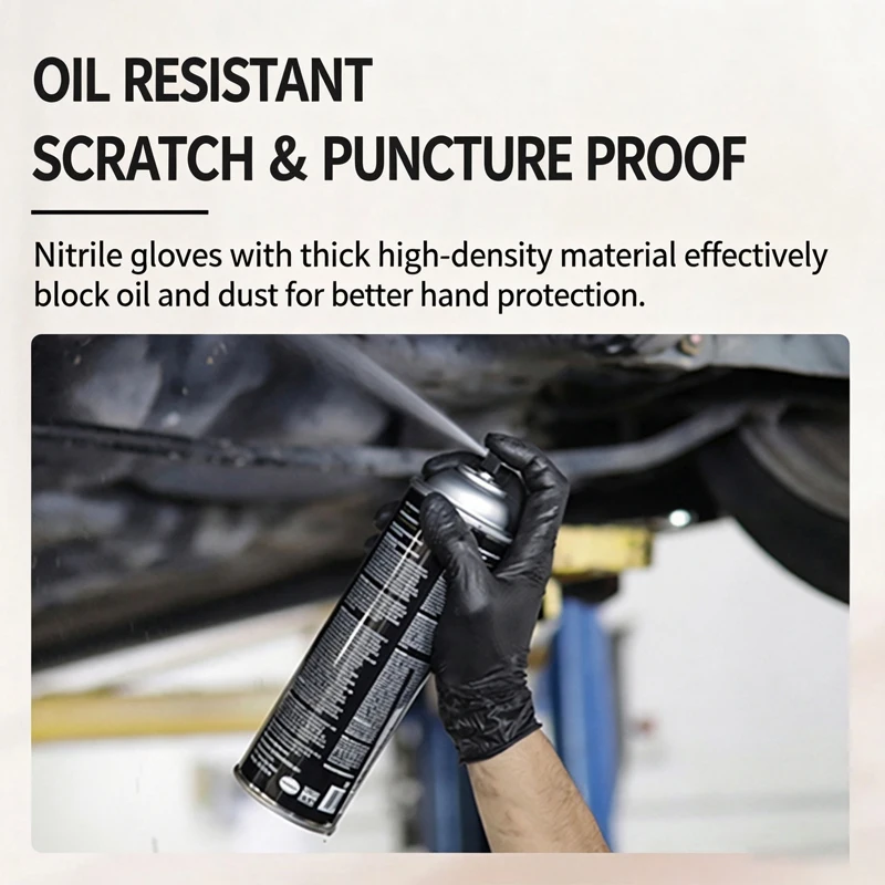 10/50/100 PCS Disposable Pure Nitrile Gloves with Diamond Texture, Suitable for Automotive Repair and Industrial Protection