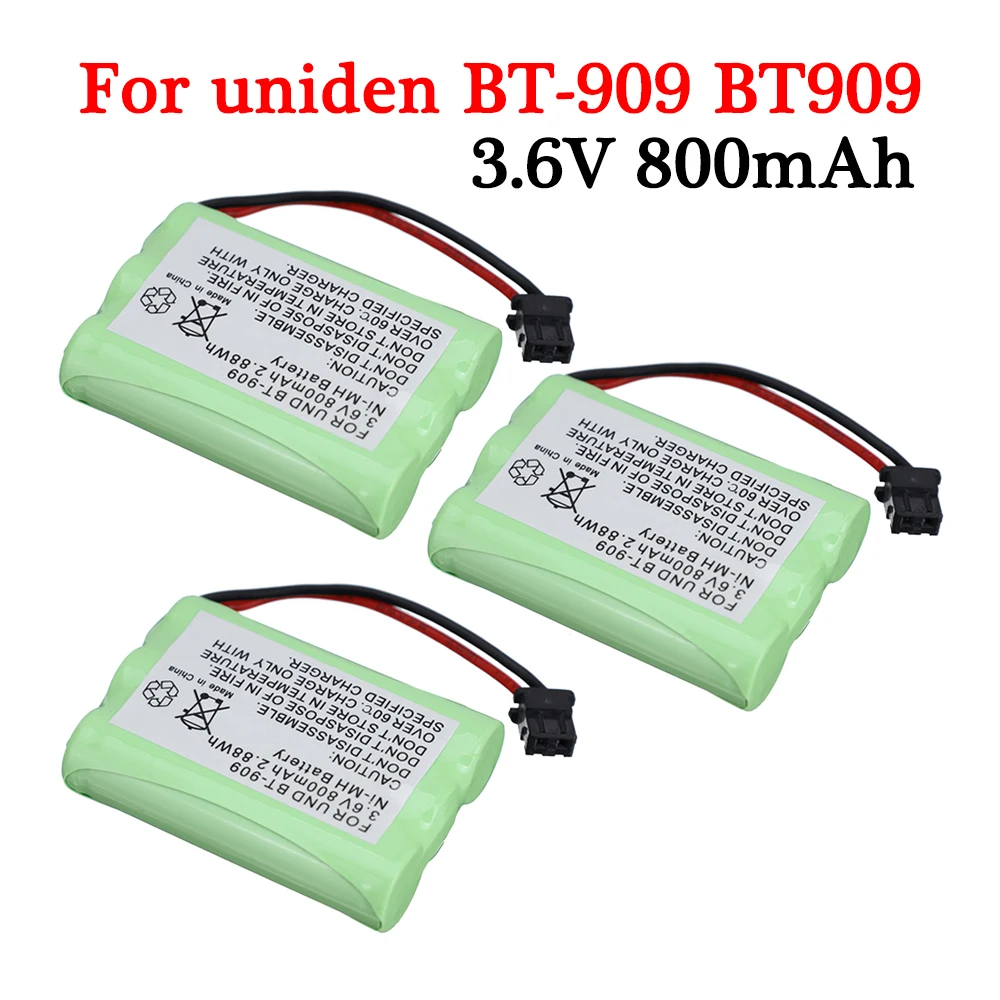 3.6V 800mAh NI-MH Battery For UND uniden BT-909 BT909 cordless phone battery 3 * AAA nimh 800mAh 3.6V rechargeable batteries