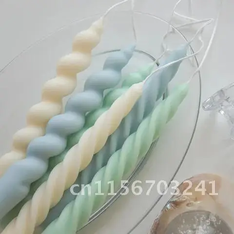 Spiral Silicone Mold Long Handle Aromatherapy Candle Handmade Diy Twisted Twist Candle Making Wedding Party Decoration